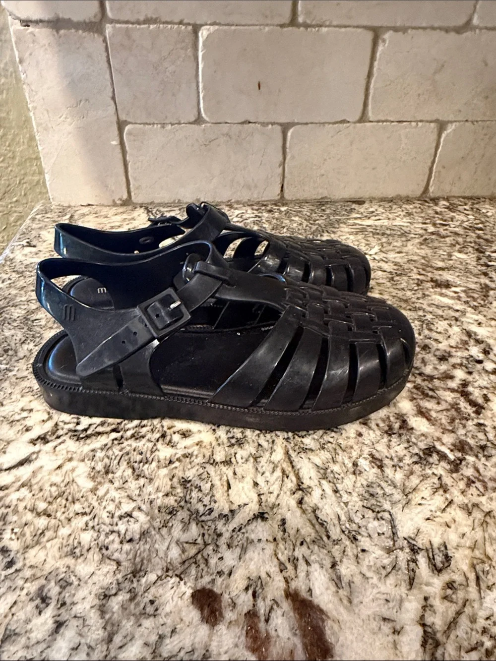 MINI MELISSA GIRLS POSSESSION JELLY SANDAL SZ 1 youth Black